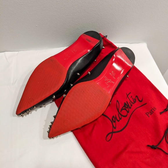 louboutin / studded pointed toe flats - Picture 8 of 9